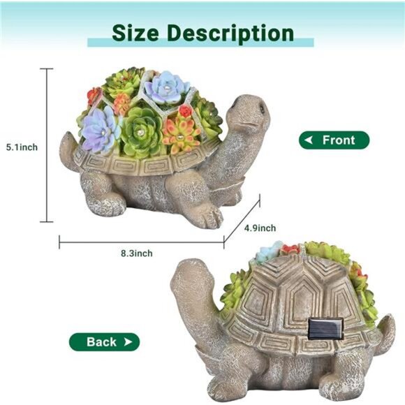 Turtle Figurine Lights for Outside, Yard Decorations Outdoor, Garden Decor - Picture 2 of 7